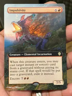 Impulsivity Showcase MTG Lorwyn Eclipsed Hand Painted Extended Altered Art Tentz - Image 1