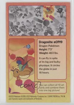 Dragonite (Puzzle Piece # 4) Pokemon Scarlet & Violet 151 Mini Tin Art Cards - Image 2