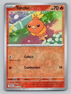 Reverse Holo Torchic 040/182 Common Destined Rivals Pokemon - Image 1