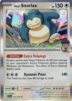Hop's Snorlax 117/159 Rare Journey Together Pokemon Holo Near Mint - Image 1