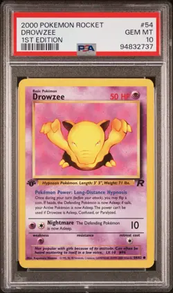 Drowzee - 2000 Team Rocket 🔥 1st Edition PSA 10 🔥 GEM Vintage Pokemon V35 - Image 2