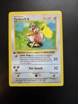 Pokemon Farfetch'd 1st Edition Uncommon Base Set Shadowless 027/102 50 HP - Image 1