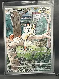 Pokemon Meowth 106/094 Me02: Phantasmal Flames Illustration Rare - Image 1