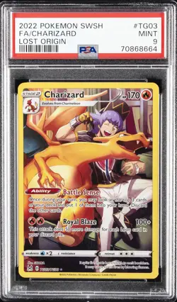 2022 POKEMON SWORD & SHIELD LOST ORIGIN #TG03 FULL ART/CHARIZARD PSA 9 - Image 1