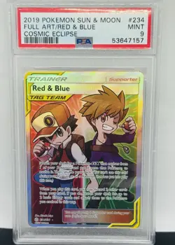 Red & Blue Pokemon 234/236 Full Art Sun & Moon Cosmic Eclipse PSA 9 - Image 1