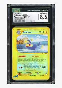 Pokemon CGC 8.5 Lanturn Reverse Holo 2003 21/147 Aquapolis English - Image 1