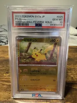 PSA 10 2023 Pokemon Japanese SV2A Pikachu Master Ball Reverse Holo - Image 1