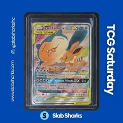 2019 POKEMON SM BLACK STAR PROMO TAG TEAM TIN #SM169 EEVEE & SNORLAX GX TAG TEAM - Image 1
