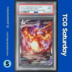 2022 POKEMON SWSH BLACK STAR PROMO CHARIZARD UPC #SWSH261 CHARIZARD VMAX PSA 9 - Image 1