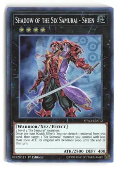 Shadow Of The Six Samurai - Shien SPWA-EN012 Super Rare 1st Edition Yu-Gi-Oh! - Image 1