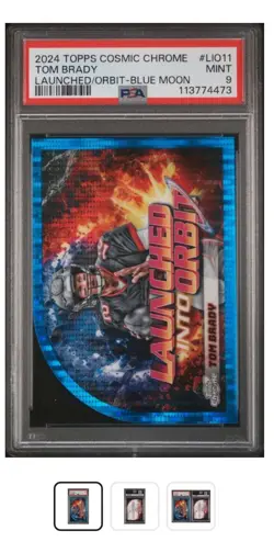 2024 Topps Cosmic Chrome - Launched Into Orbit Tom Brady Blue Moon 68/99 PSA 9 - Image 1