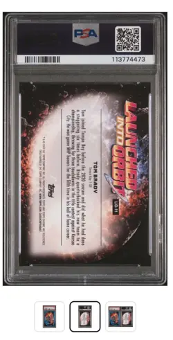 2024 Topps Cosmic Chrome - Launched Into Orbit Tom Brady Blue Moon 68/99 PSA 9 - Image 2