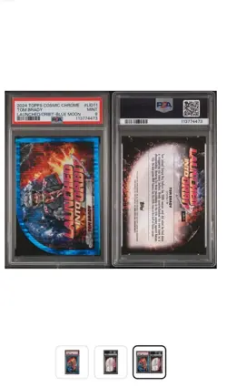 2024 Topps Cosmic Chrome - Launched Into Orbit Tom Brady Blue Moon 68/99 PSA 9 - Image 3