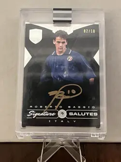 2018 Panini Eminence Roberto Baggio Signature Salute Gold Ink Auto DIAMOND /10 - Image 1