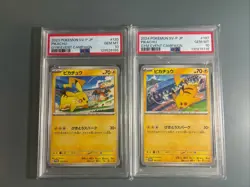 Pokemon TCG Card Pikachu 197/Sv-p & 120/Sv-P Gym Promo Japanese Edition PSA 10 - Image 1