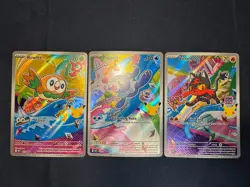 Pokemon 1st Partner Illustration Rare Rowlet, Popplio, Litten Promos 3 Card Lot - Image 1