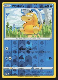 SWSH10: Astral Radiance Psyduck #028/189 Reverse Holo Pokemon Card - Image 1