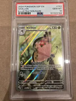 PSA 10 Vivillon 193/191 IR Surging Sparks Pokemon Card GEM MINT - Population 22 - Image 1