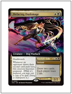 1x Defacing Duskmage, Extended Art, Secrets of Strixhaven, MTG NM - Image 1