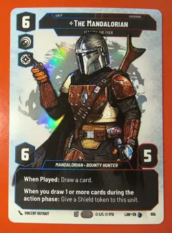 MTG, STAR WARS, UNLT, THE MANDALORIAN, 855, LEGENDARY, LAW, NM, PRESTIGE FOIL - Image 1