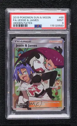 Full Art - Jessie & James Pokemon Sun & Moon Hidden Fates PSA 9 MINT - Image 1