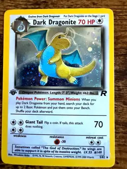 Pokemon TCG Dark Dragonite 5/82 Team Rocket 2000 Holo Rare 1st Edition English - Image 1