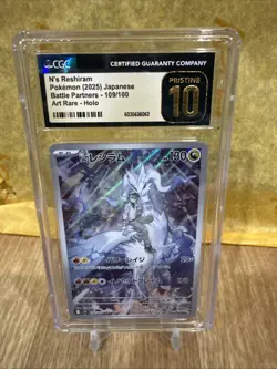 Cgc 10 POKEMON TCG N'S RESHIRAM #109/100 AR JAPANESE SV9 BATTLE Pristine Graded - Image 1