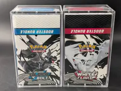 2x Pokemon Black Bolt White Flare Sealed Booster Bundle Display Case W/Acrylic - Image 1