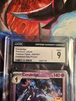 Pokemon 2024 Paldean Fates CERULEDGE 40/91 Pokemon Day Promo CGC 9 MINT - Image 2