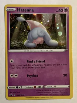 Pokemon TCG Hatenna SWSH040 Sword & Shield Black Star Promo Cosmos Holo * SWIRL - Image 1