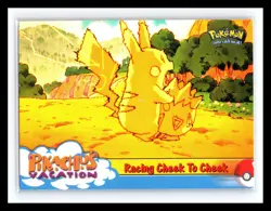 💥 1999 Topps Pokemon Movie Animation Blue Topps Logo # 48 Racing Cheek to Cheek - Image 1