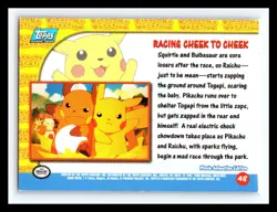 💥 1999 Topps Pokemon Movie Animation Blue Topps Logo # 48 Racing Cheek to Cheek - Image 2