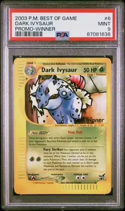 2003 Pokemon ~ Best of Game Winner Promo ~ Dark Ivysaur #6 ~ PSA 9 MINT - Image 1