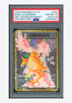 Pokemon PSA 10 AUTO 10 Double Colorless Energy Rosa La Barbera 2023 #032 CLF JPN - Image 1