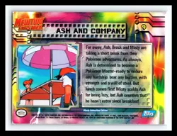 💥 ASH AND COMPANY Topps 1999 Pokemon Pikachu's Vacation # 9 Movie Blue Logo - Image 2