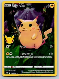 Pikachu 005/025 Holo Rare Celebrations Pokemon Near Mint - Image 1