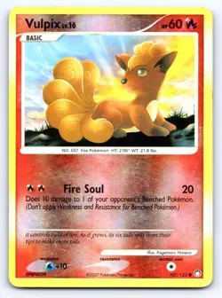 Vulpix 107/123 Common Mysterious Treasures Pokemon Reverse Holo MP - Image 1