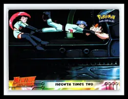 💥 MEWTWO TIMES TWO Topps 1999 Pokemon Pikachu's Vacation # 23 Movie Blue Logo - Image 1