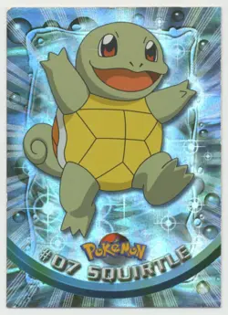 Squirtle 1999 Topps Pokemon TV Animation 2nd Printing Rainbow Foil #7 - MP/HP - Image 1