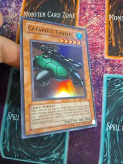 Yu-Gi-Oh! Catapult Turtle MRD-075 Super Rare OG Unlimited Moderately Played - Image 2