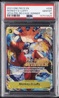 2023 ONE PIECE PROMOS #036 MONKEY D. LUFFY PSA 10 - Image 1