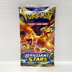 1x Brilliant Stars Charizard Sealed Pokemon Card Booster Pack - Image 1