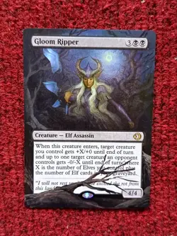 Gloom Ripper MTG Lorwyn Eclipsed Hand Painted Borderless Extended Altered Art v - Image 1