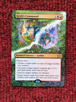 Grub's Command MTG Lorwyn Eclipsed Hand Painted Borderless Extended Altered Art - Image 1