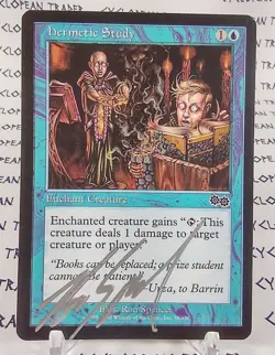 HERMETIC STUDY mtg Signed by Ron Spencer Urza's Saga Common (#2) - Image 1