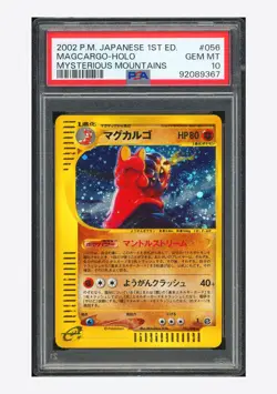 Pokemon PSA 10 Magcargo Holo 2002 056/088 Mysterious Mountains 1ST ED. Japanese - Image 1