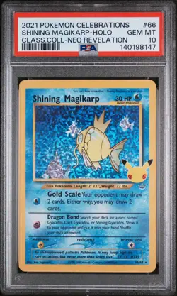 2021 POKEMON CELEBRATIONS CLASSIC COLLECTION #66 SHINING MAGIKARP HOLO PSA 10 - Image 1