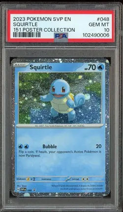 2023 Pokemon SVP En 151 Poster Collection #048 Squirtle PSA 10 GEM MINT - Image 1