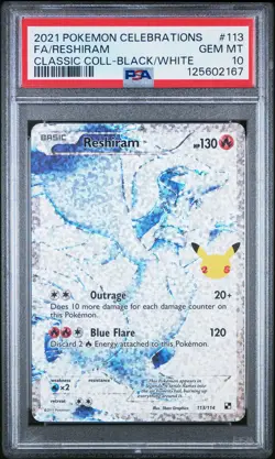 2021 Pokemon Celebrations Classic Collection #113 Reshiram PSA 10 - Image 1