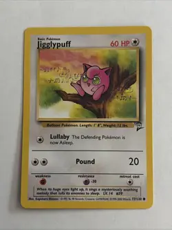 Pokemon TCG Jigglypuff 77/130 Base Set 2 LP Non-holo - Image 1